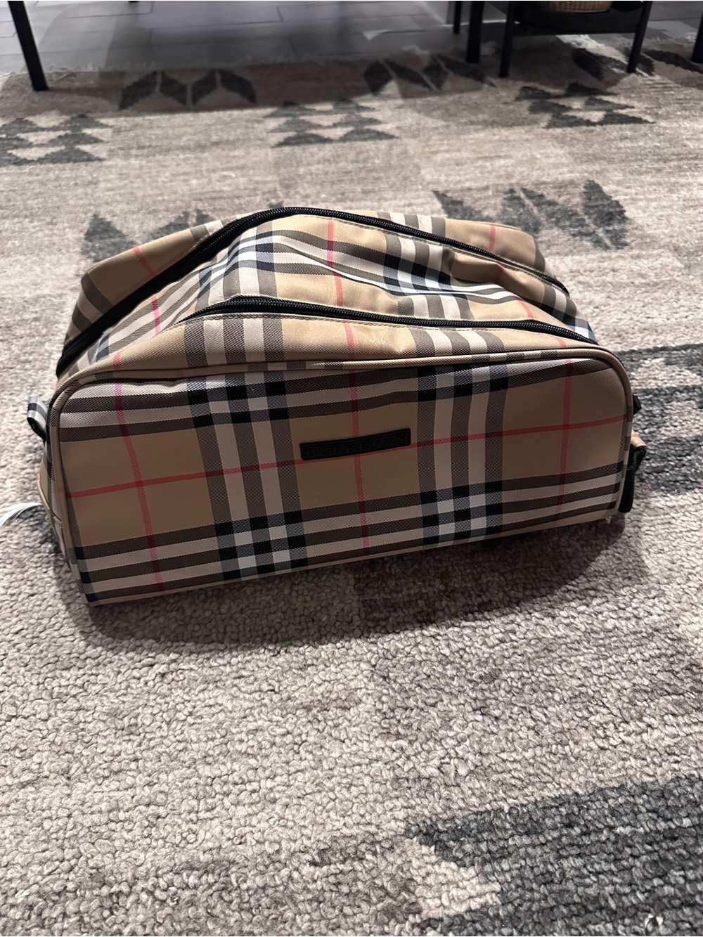 Burberry Tan Vintage Golf Shoe Bag/Large Toiletry Pouch